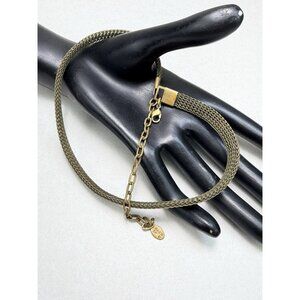 Vintage Marjorie Baer BAER SF Mix Metal Modernist Pendant Mesh Necklace